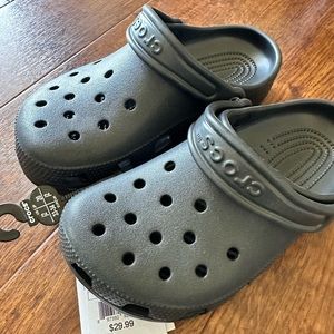 Juniors size 2 crocs, black